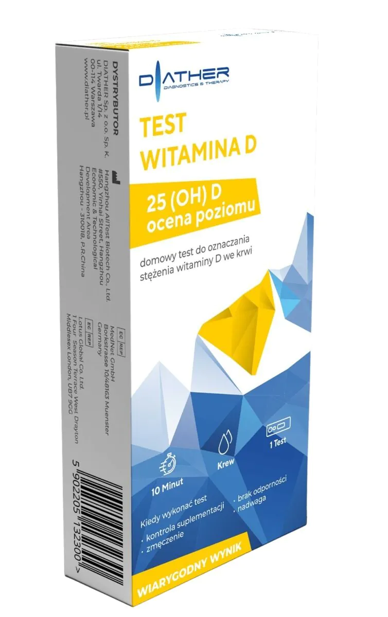 Diather Test Witamina D, Domowy test do oznaczania stężenia witaminy D we krwi
