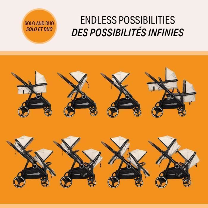 Baninni Poussette Double Luiz Sable