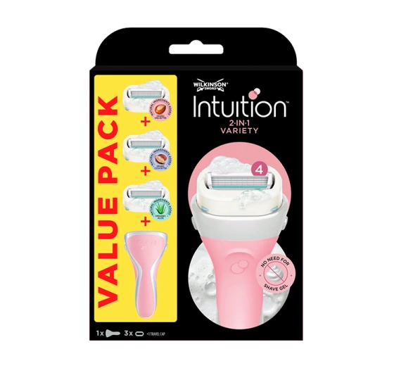 Wilkinson Sword Intuition Variety Edition maszynka do golenia dla kobiet rączka  3 wkłady