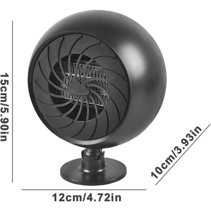 Calefactor para coche de 12 V y 150 W, desempañador/descongelador de parabrisas portátil, con ventosa, 2 en 1, ventilación.