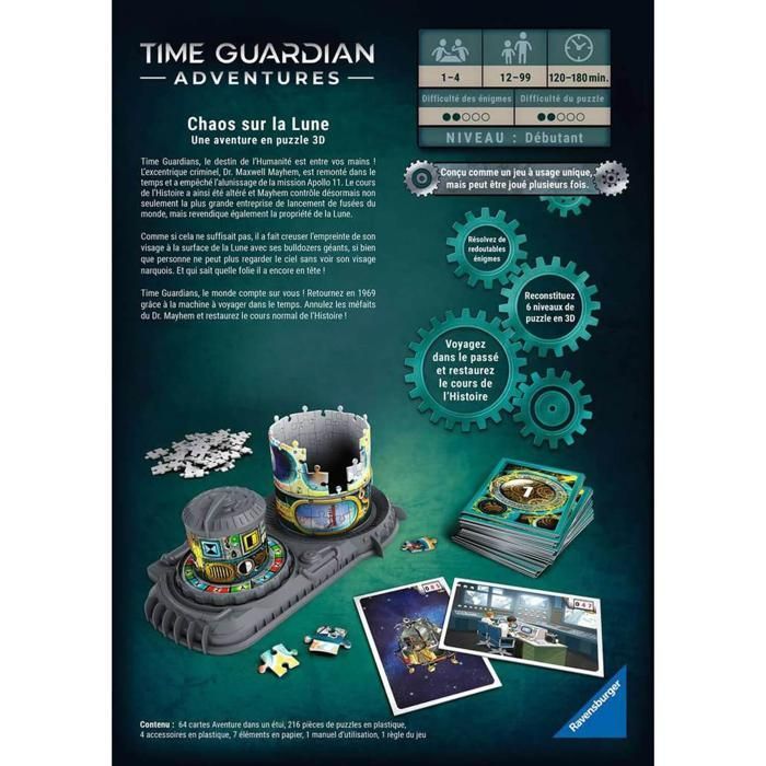 216-piece 3D puzzle: Time Guardian Adventures: Chaos on the Moon