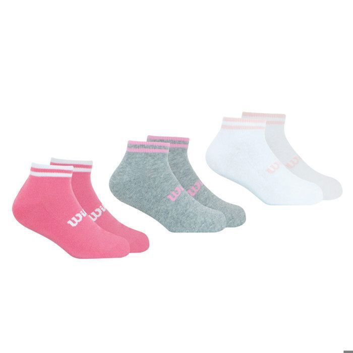 Paquete de 3 pares de calcetines tobilleros para niña Wilson Essential