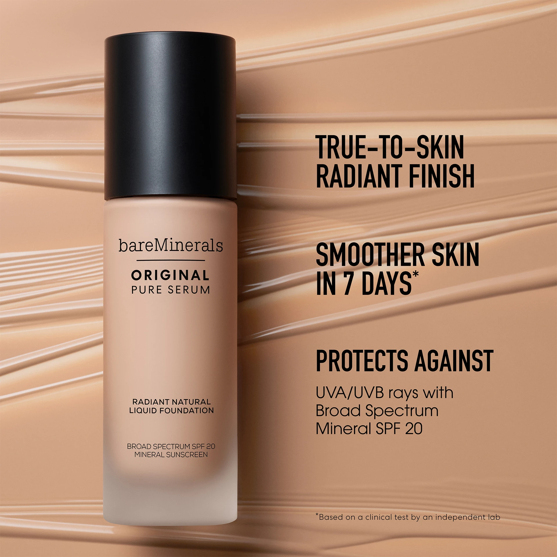 Original Pure Serum Radiant Natural folyékony alapozó ásványi SPF20 2 Light Neutral - bareMinerals