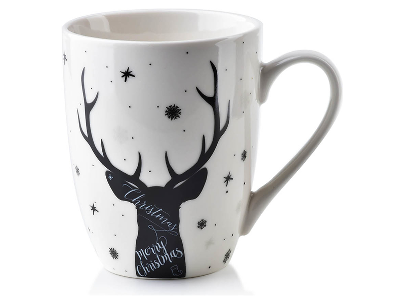 Kubek świąteczny Santa Lila 350ml biały