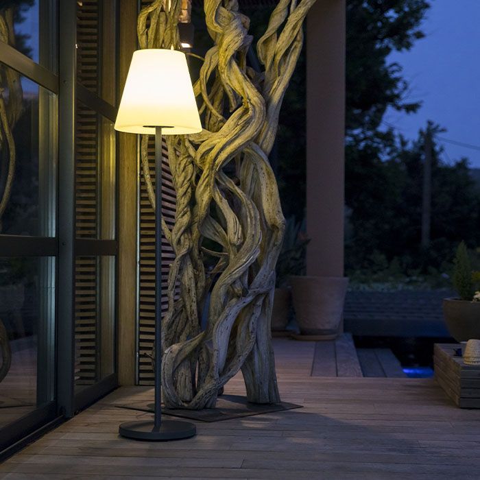 Lámpara de pie solar para exteriores - LUMISKY - STANDY SOLAR 150 - LED blanco cálido regulable - Recargable - 150 cm de altura