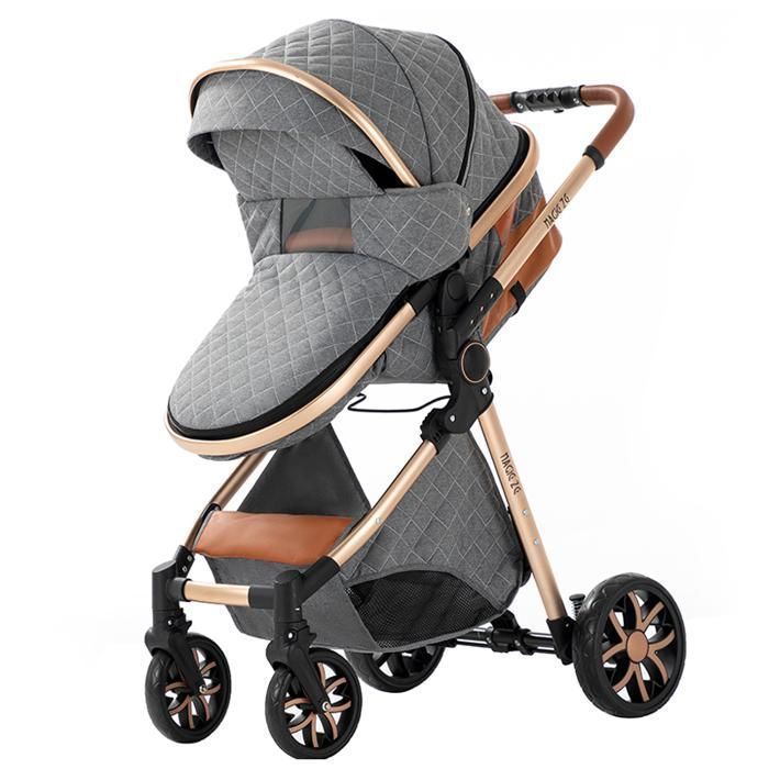 Magic ZC Kinderwagen, 3-in-1-Reisesystem mit Handtasche, bis 15 kg, 0–3 Jahre, wendbarer Sitz, wendbarer Schiebegriff, Grau