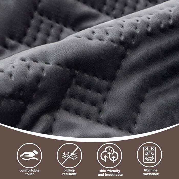 Housses de Canapé en Flanelle imperméable,avec Base antidérapante,Housse de Canapé en Forme de L,Canape Sectionnel (Gris,90x90cm)