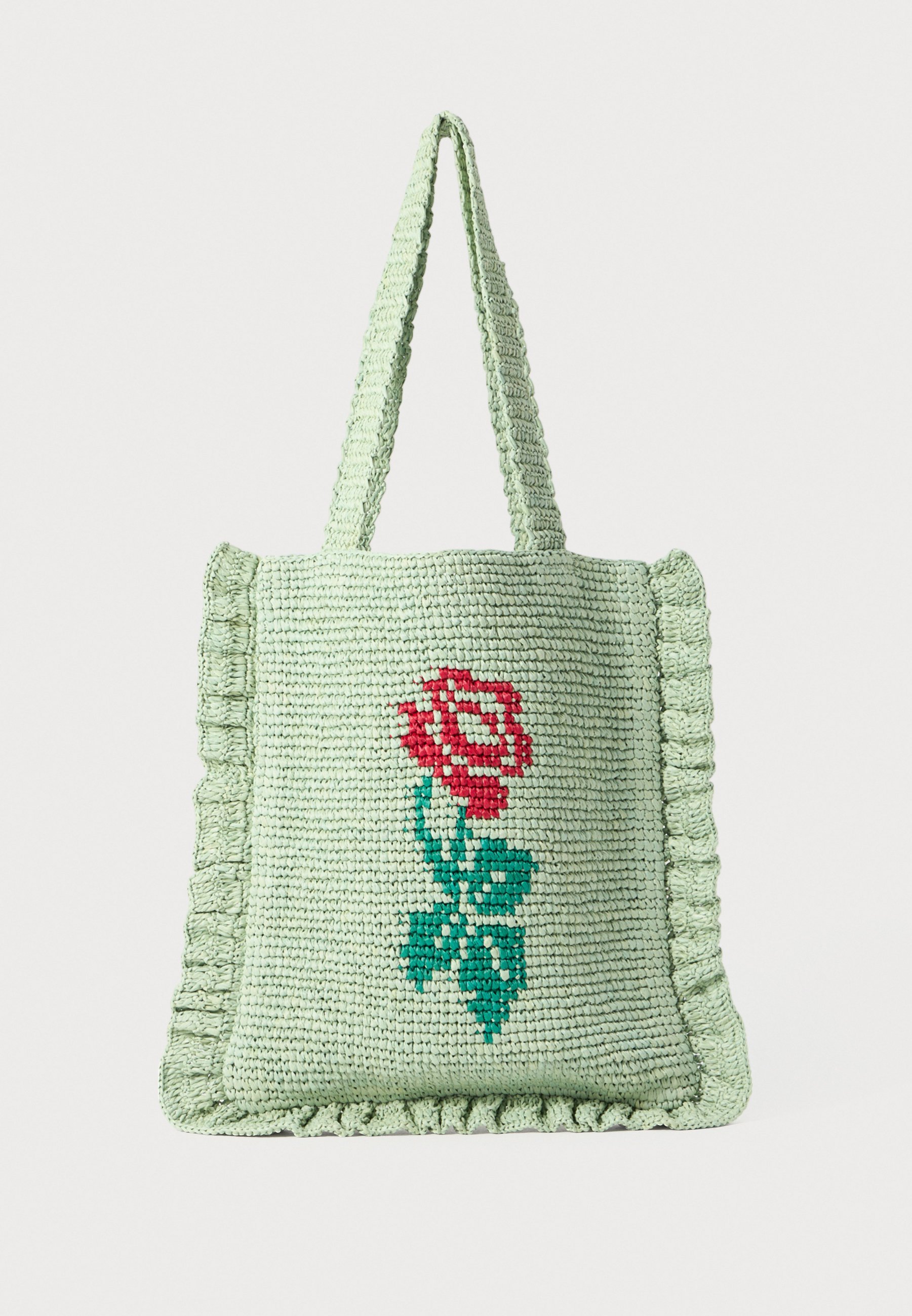 Loeffler Randall JUSTINE - Tote bag - mintgroen/rood/groen