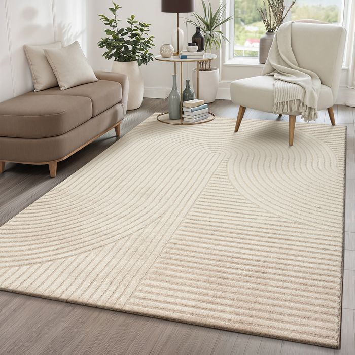 Tapis Moderne - THE CARPET - Everest - Effet 3D - Beige - 140 x 200 cm