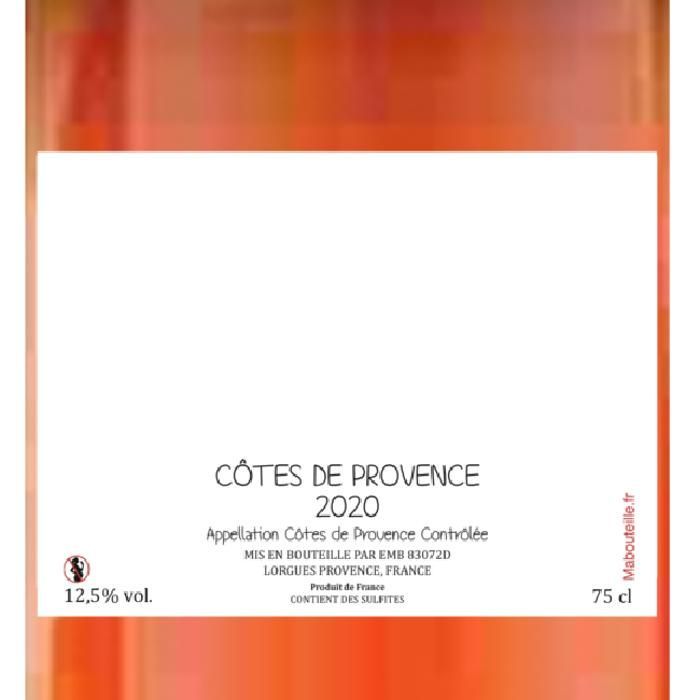 Vin rose cote de provence (lot de 3) – Vin rosé provence avec etiquette bouteille personnalisable [ Coffret cadeau vins ]