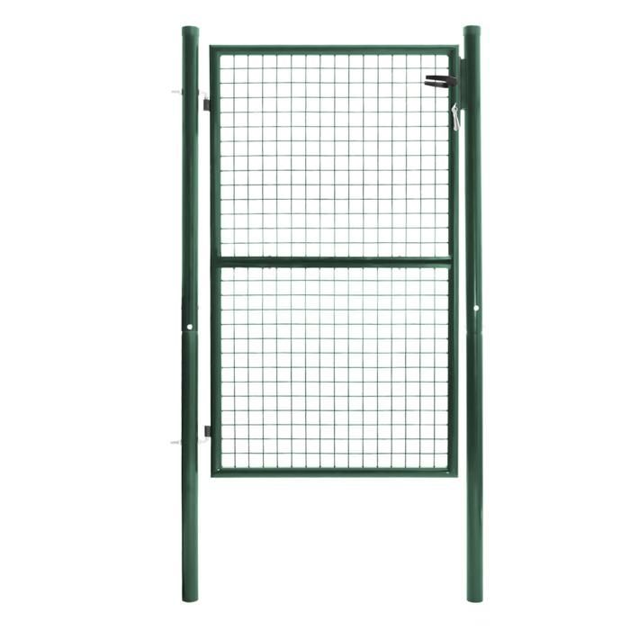 IDMARKET Gartentor 105 x 150 cm aus grünem Stahl mit Schloss und Griff