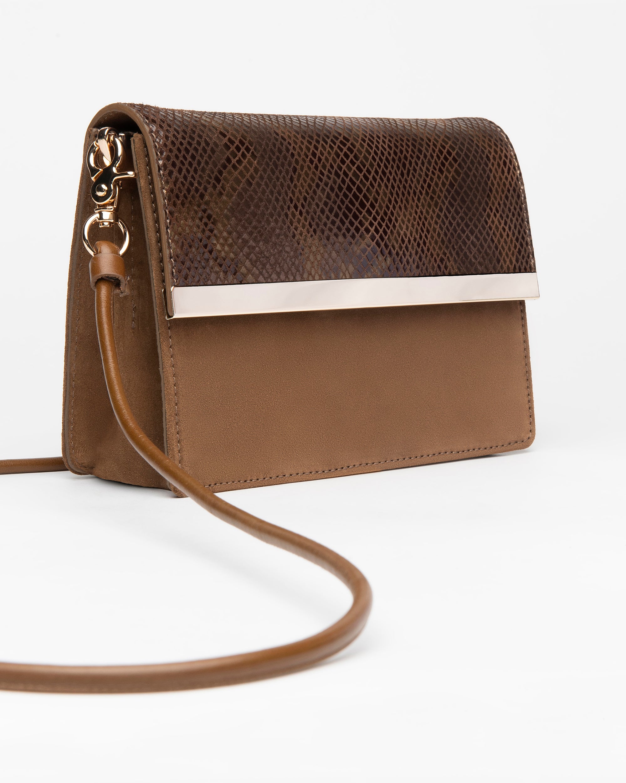  Pochette en cuir et daim pour femme
