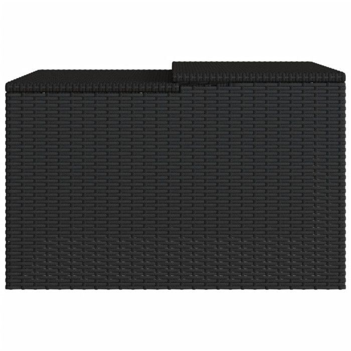 Garage pour robot tondeuse noir 86x90x52 57 cm résine tressée