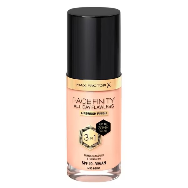 „Max Factor Facefinity All Day Flawless N55 Beige“ makiažo pagrindas, 30 ml