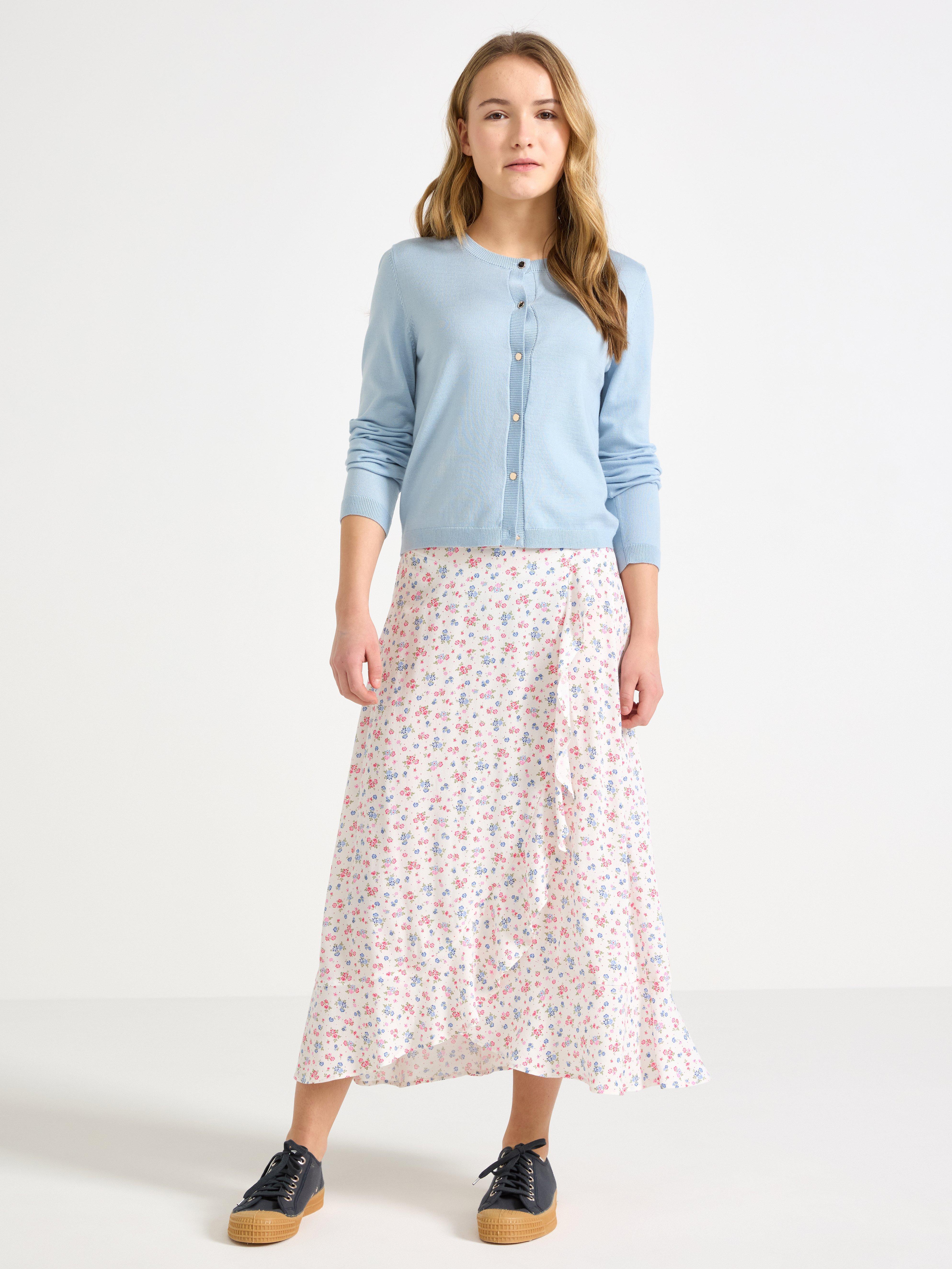 Saia com babados Off White