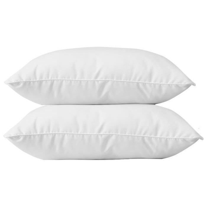BLANREVE Juego de 2 almohadas de algodón - 60 x 60 cm - Blancas