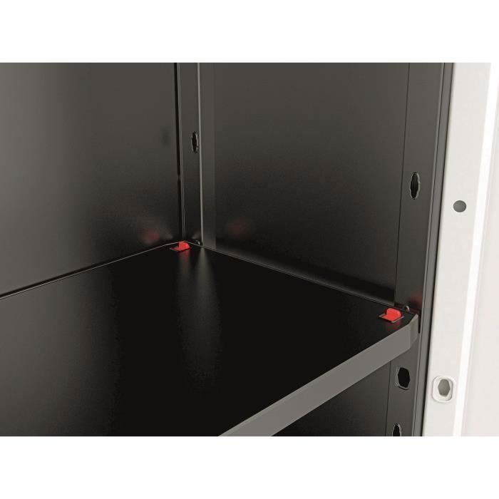 Stilo Tall Cabinet - KETER - Grey / Black / Red - Adjustable Height - 3 Adjustable Internal Shelves