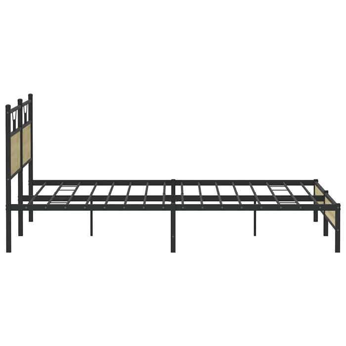 Marrón 200 x 200 cm - Cama de madera - Estable y duradera - Estructura de metal - Colchón no incluido - Roble Sonoma 200x200 cm 001_207371