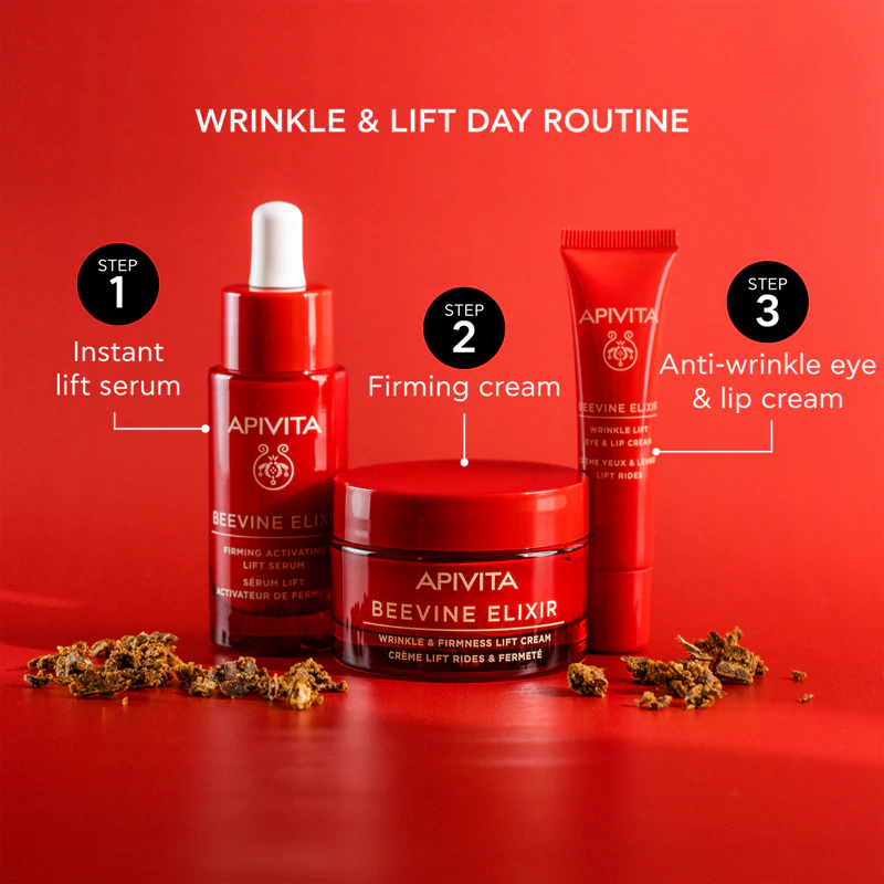 Apivita Beevine Elixir Augen- und Lippencreme – intensiv straffende Augencreme gegen Falten und Augenringe