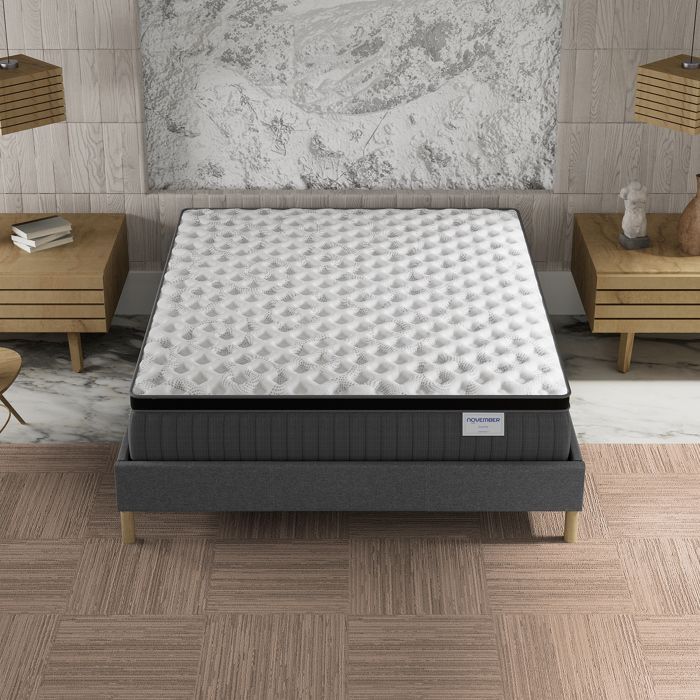 Matras van traagschuim en pocketveren 140x190 cm NOVEMBER Elekctra Hybrid - 7 zones & Adaptive Sleeping Independence - Dikte