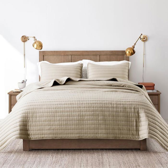 Colcha acolchada para 2 personas 300x270 cm - Beige - Certificación Oeko-TEX