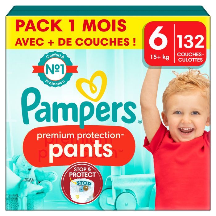 Pampers Premium Protection Pants, Taille 6, 132 couches-culottes