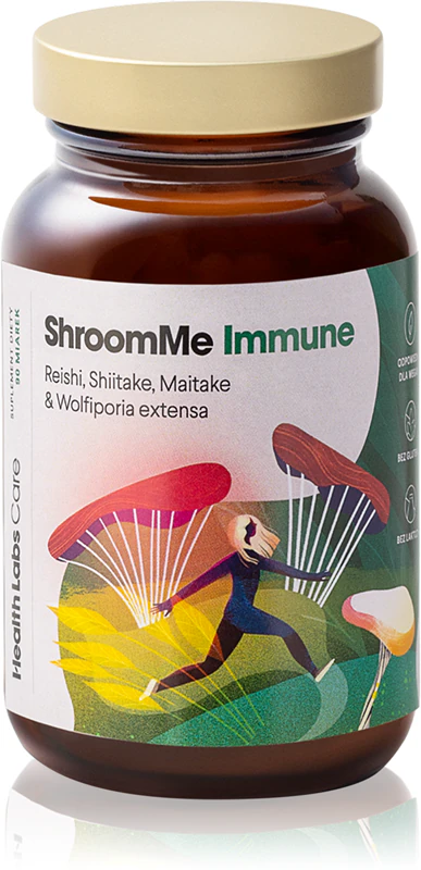 Health Labs Care ShroomMe Immune, suplemento alimentar em pó para fortalecer o sistema imunológico.