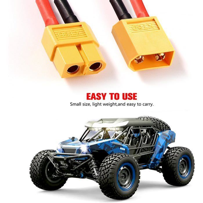 Set mit 2 XT60 Serie 2 Lipo-Adapterkabeln – Spannungsverstärkung – Stecker/Buchse – Für RC-Dynamikmodellierung