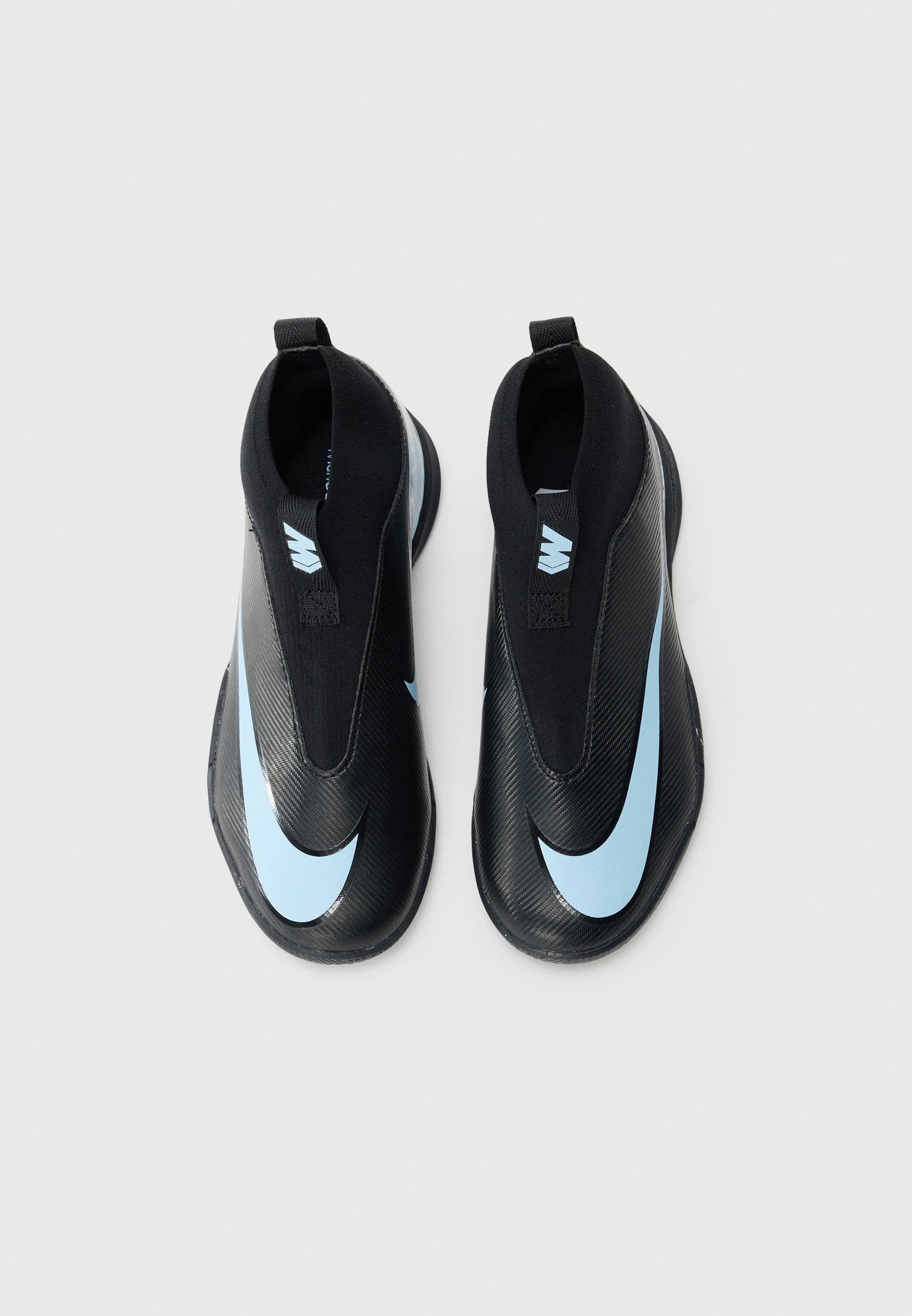 Nike Performance ZOOM 10 ACADEMY UNISEX - Hallenfußballschuhe - Schwarz/Eisblau