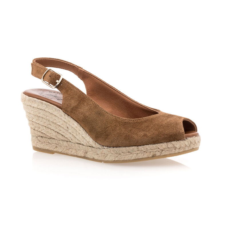 Dámské hnědé espadrilky s lanovou podrážkou