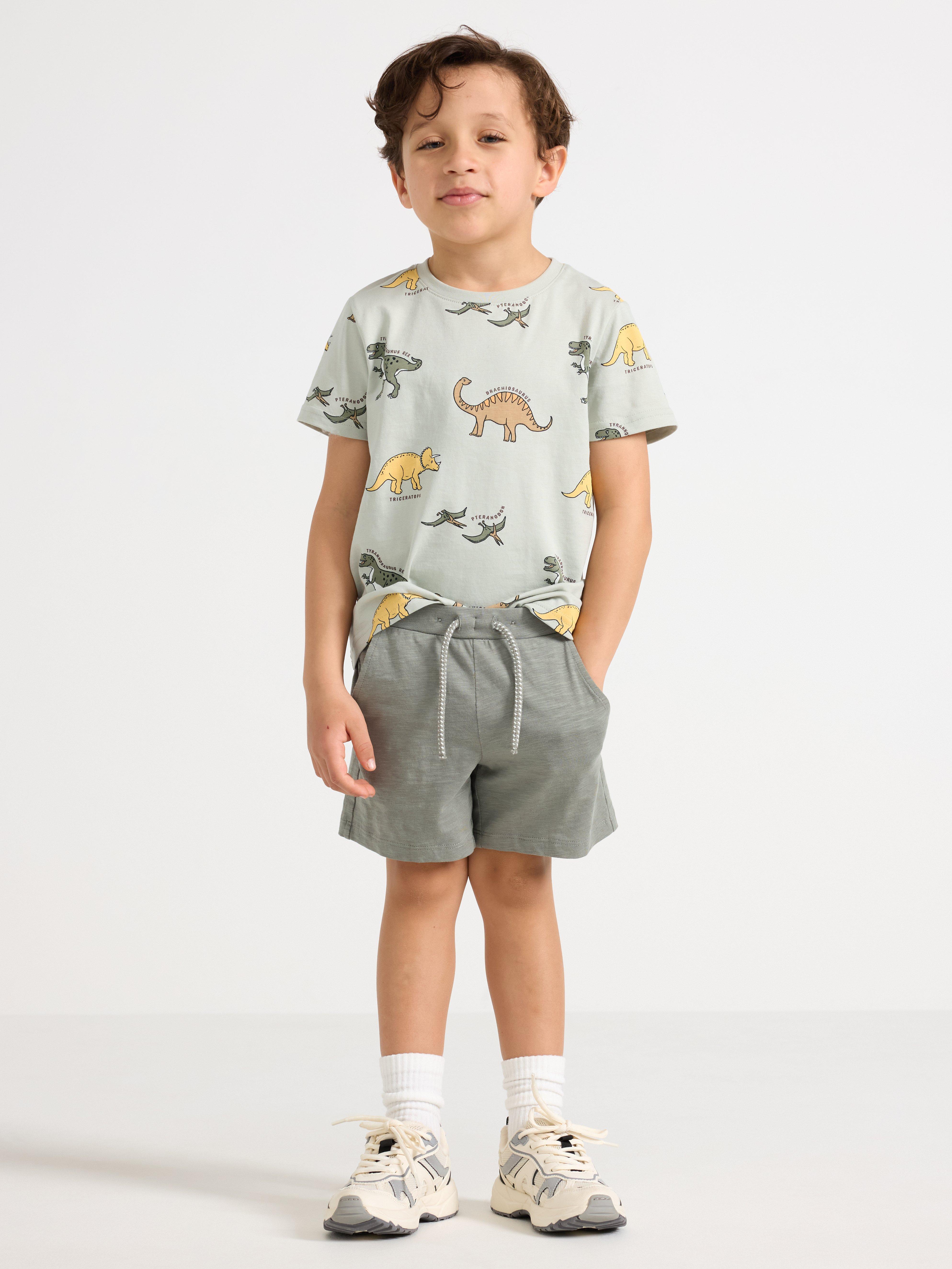 Short en maille flammée vert poussiéreux