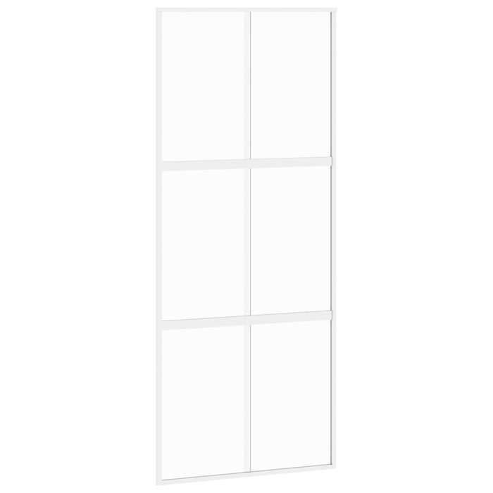 vidaXL Sliding Door White 90x205 cm Tempered Glass Aluminium 155217