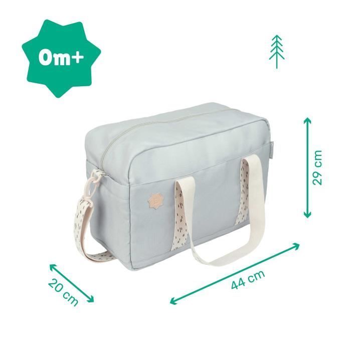 Borsa fasciatoio Badabulle Bowling - Grande capacità 20 litri - Fasciatoio e attacchi per passeggino inclusi, grigio