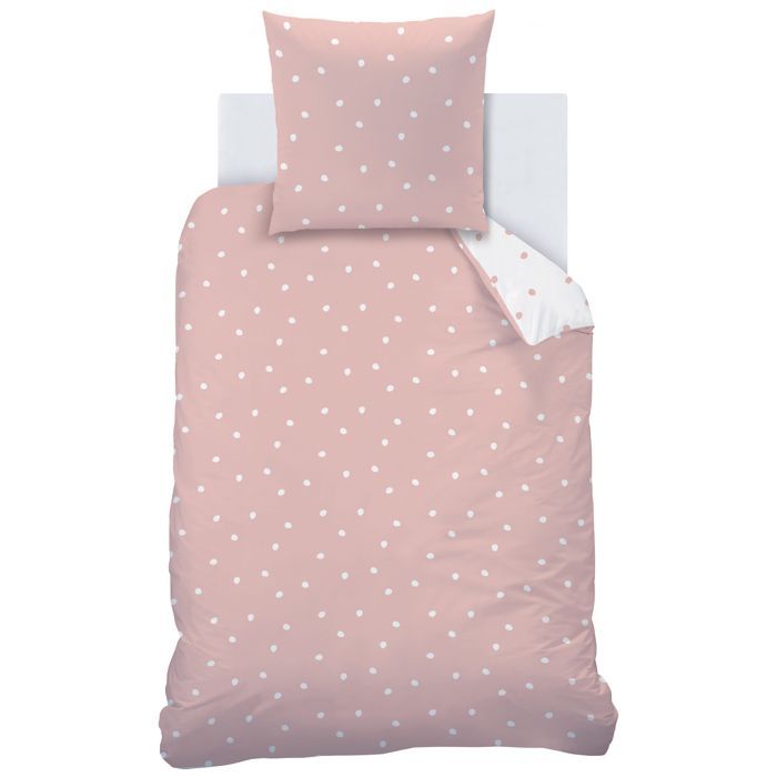 Parure de lit enfant imprimée 100% coton - MATT & ROSE - PINK SPOTS - Rose - 140x200+65x65cm