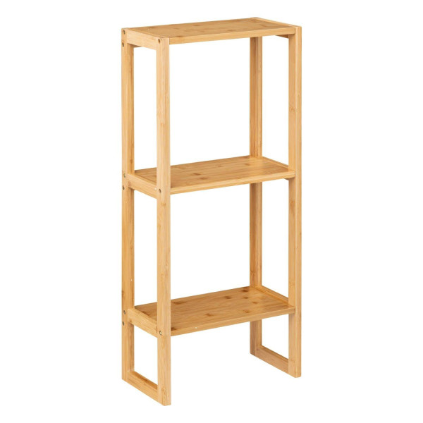 Wąski regał łazienkowy Lab'n Modul, bambusowy, szer. 20 cm
