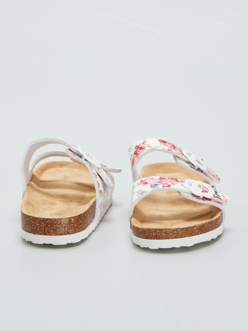 Sandalias con hebillas estampadas - BLANCAS