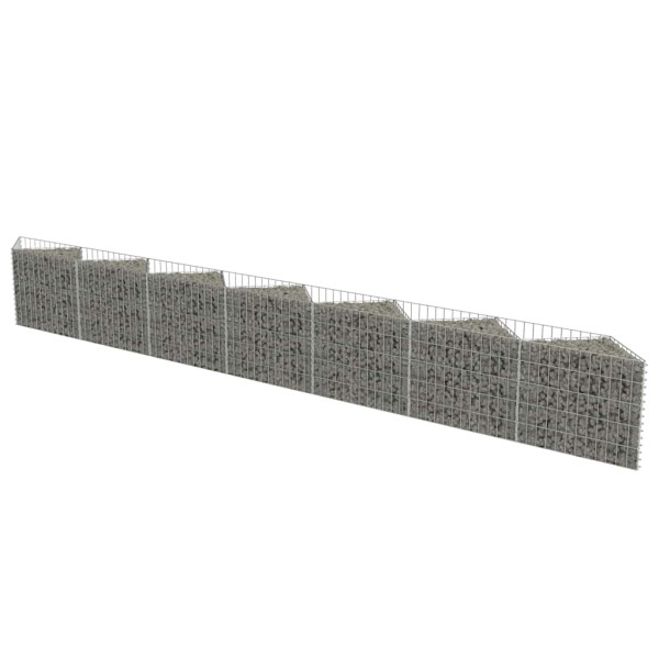 Kosz gabionowy Srebrny 450 x 30 x 50 cm Stal vidaXL
