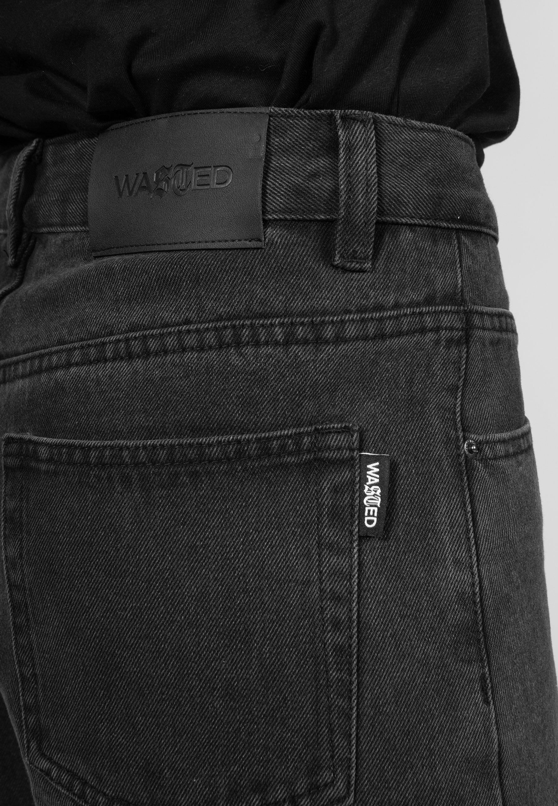 Wasted Paris Laza szabású farmernadrág - fekete