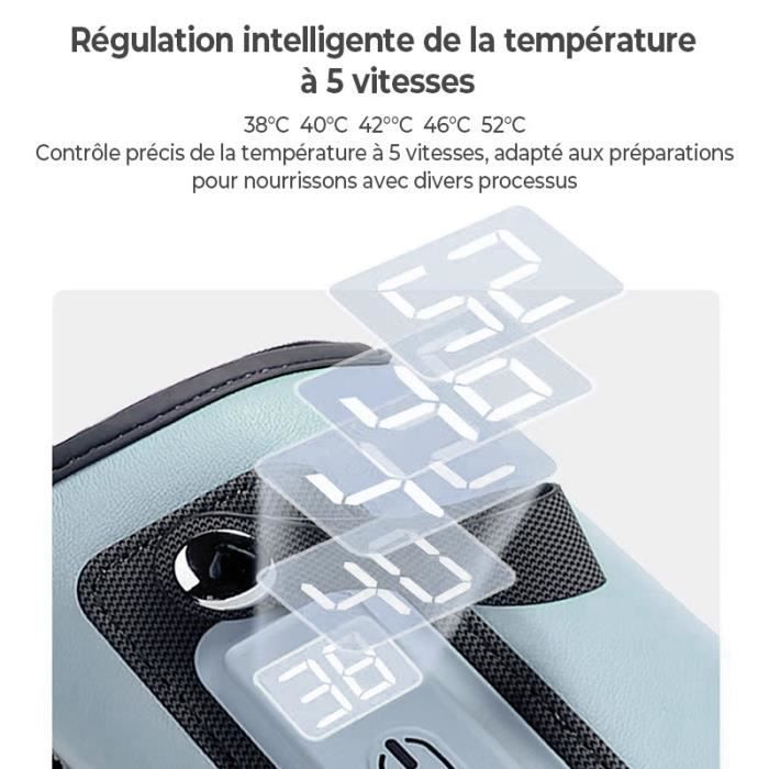 Aquecedor de mamadeiras portátil USB YSINOBEAR - Controle inteligente de temperatura de 38 a 52 °C - Azul