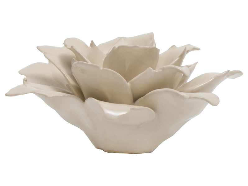 Figurka ceramiczna Kwiat 5,5 cm beżowa