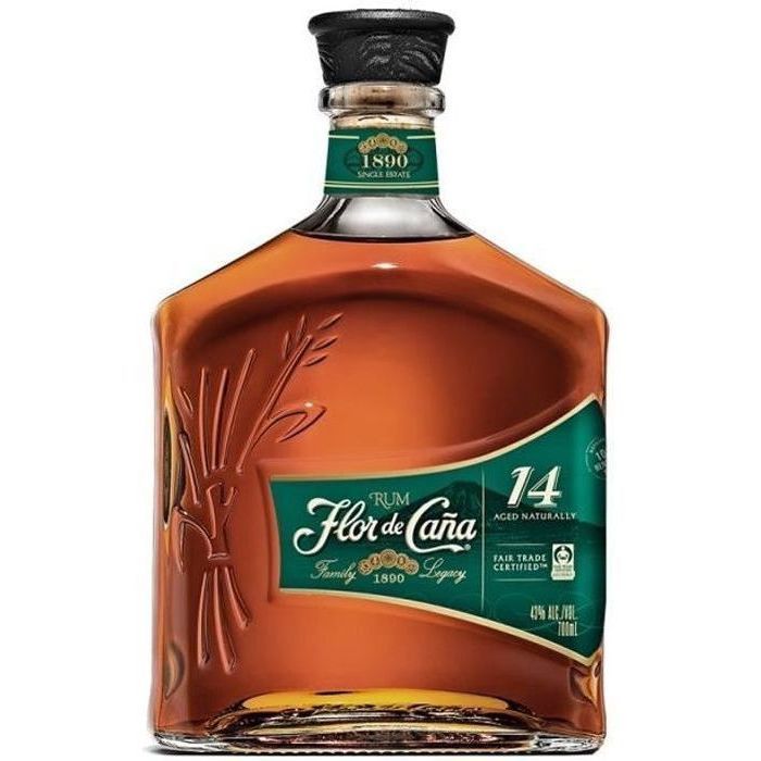 Flor de Caña - 14 Year Old - Aged Rum - Nicaragua - 43.0% ABV - 70cl with gift box