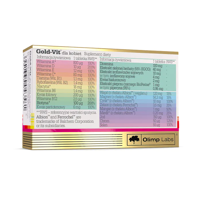 Olimp Gold-Vit Dla Kobiet, Zestaw witamin i minerałów, Tabletki