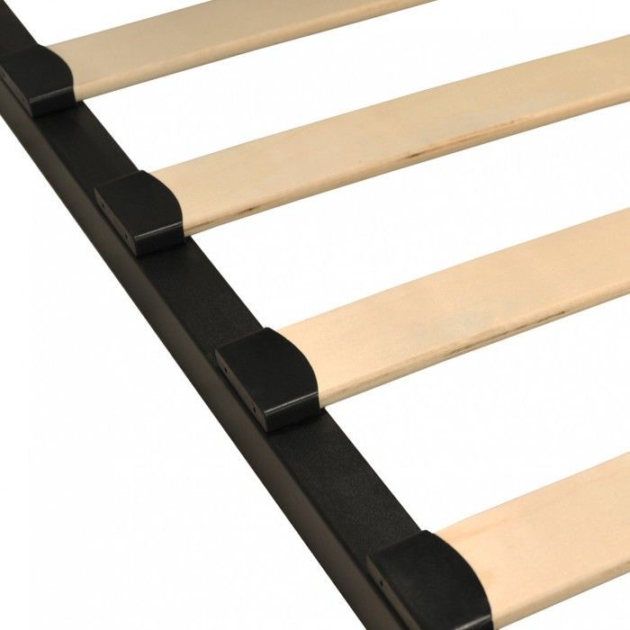 Sommier Métal RENO 140x190 cm + 1 pied amovible / Noir