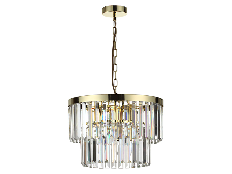 Lampa wisząca Vetro 5-punktowa szklana złota