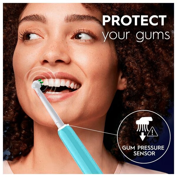 „Oral-B Pro Series 1 Caribbean Blue“ jautriam odai skirtas elektrinis dantų šepetėlis<br>