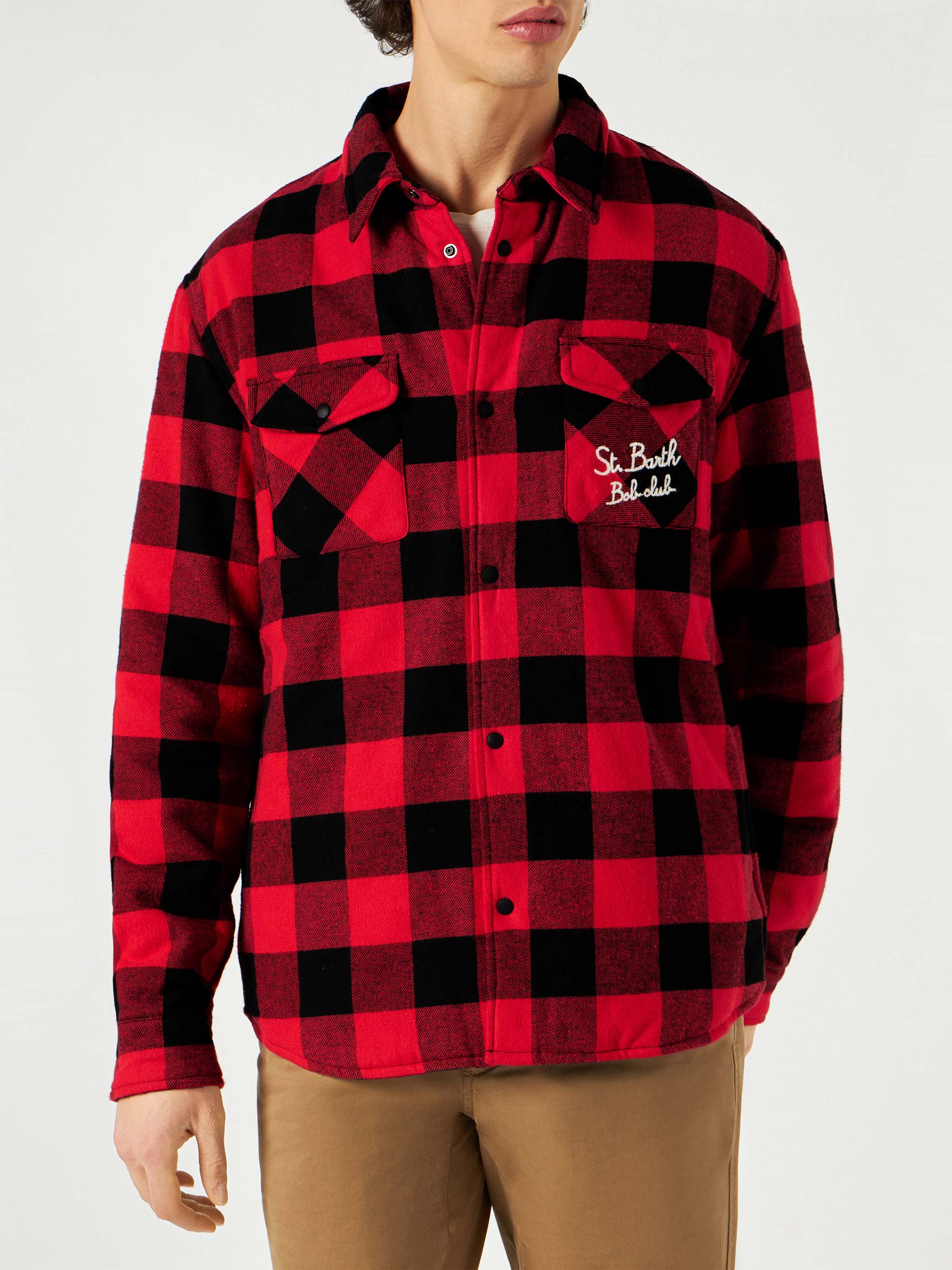 Camisa extragrande con bolsillo y bordado del St. Barth Bob Club.