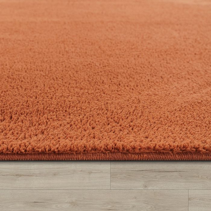 Tapete Paco Home para sala de estar, pelo baixo, lavável, monocromático, estilo moderno, laranja, 200x280 cm
