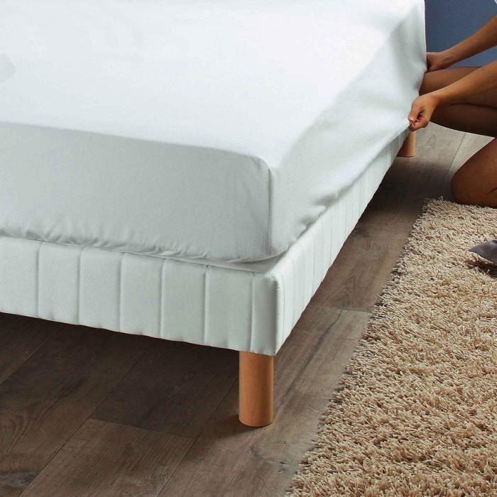 Protector de colchón blanco con forro polar, 90x190 cm - Origen - Protección de ropa de cama