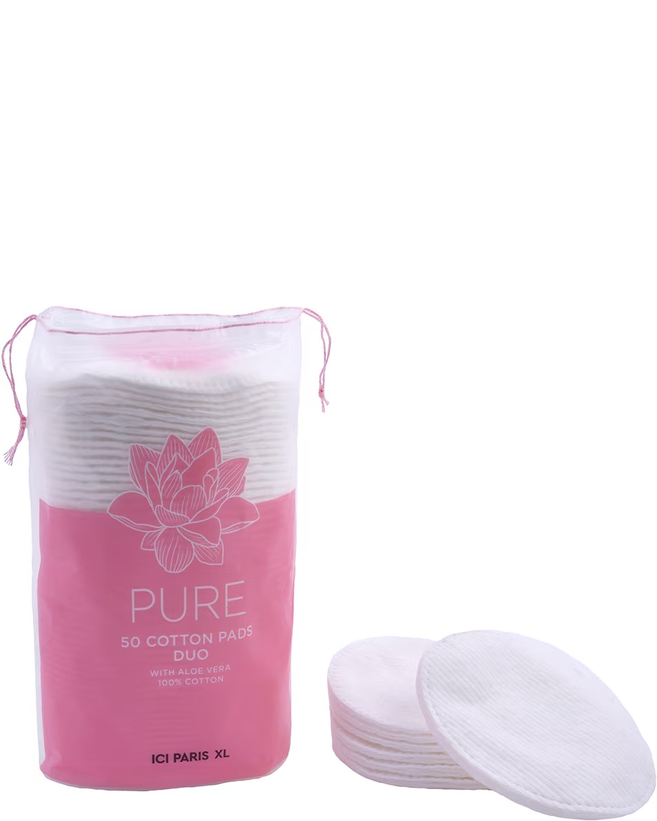 ICI PARIS XL DISCHETE DUO OVALE DIN BUMBAC PUR CU ALOE VERA 100% BUMBAC - 50 DE DISCHETE