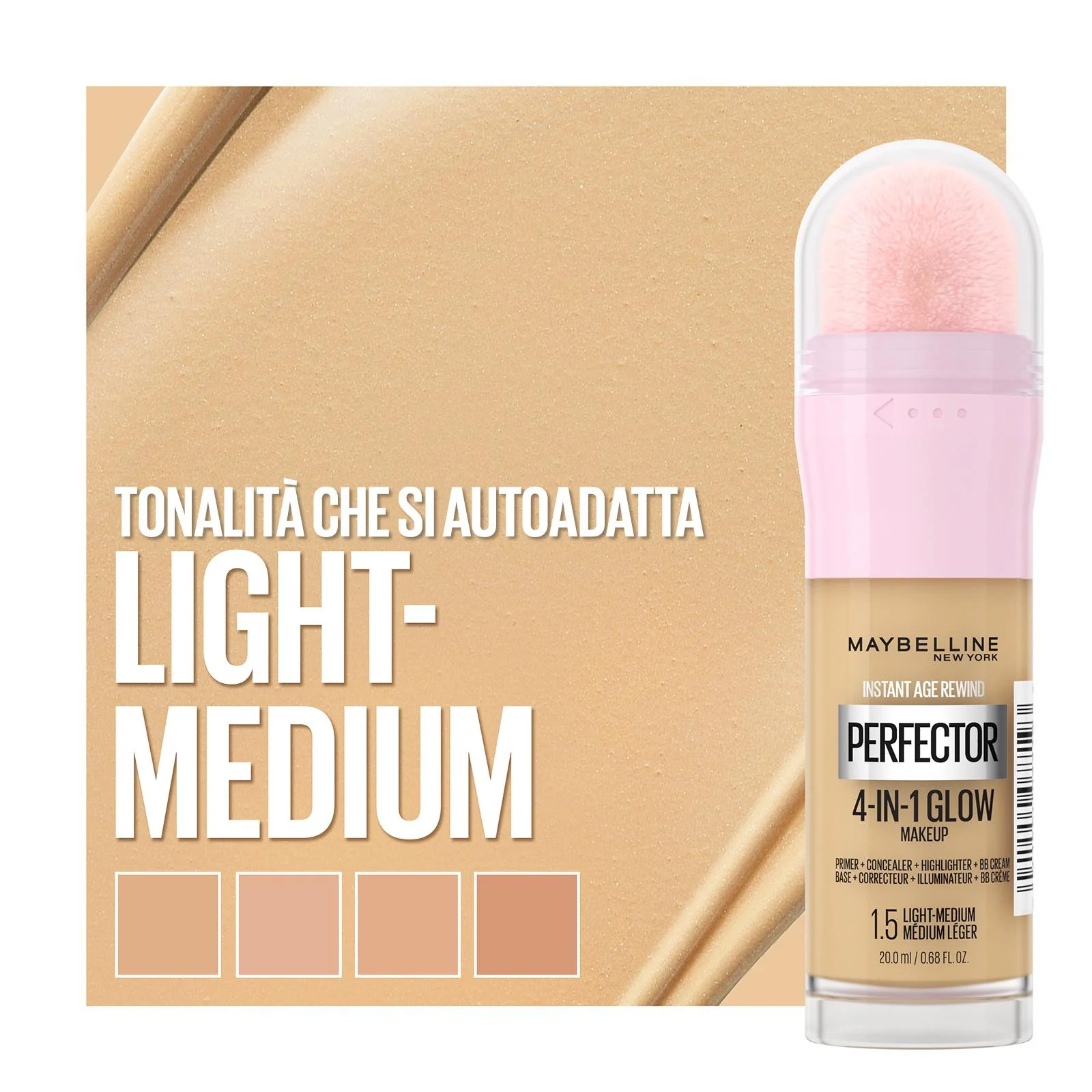 Viso Instant Perfector 4 In 1 Glow Fondotinta Illuminante E Base Per Trucco - Fondotinta liquido, Sublimatori e Illuminanti, Base trucco